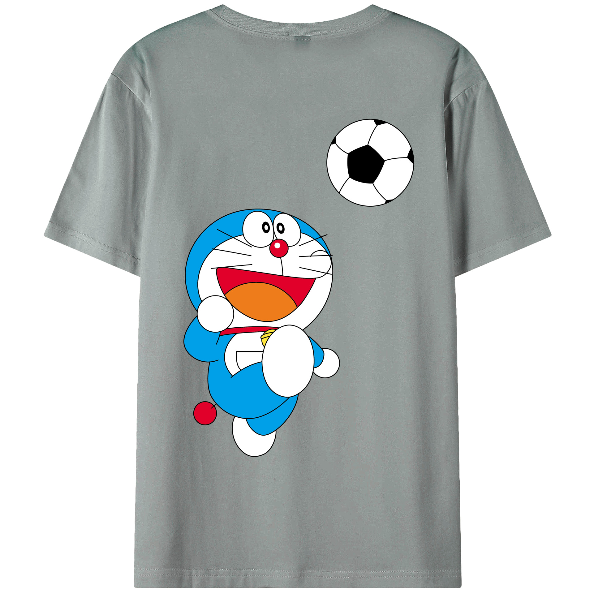 （画像用） ドラえもん Doraemon 綿100％ メンズ半袖Tシャツ（バックプリント） 通気性